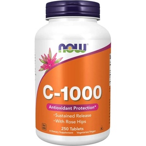 NOW Vitamin C-1000 with Rose Hips, 250 таблетки, Now