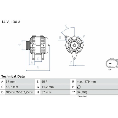 Alternátor BOSCH 0 986 086 620 (0986086620)