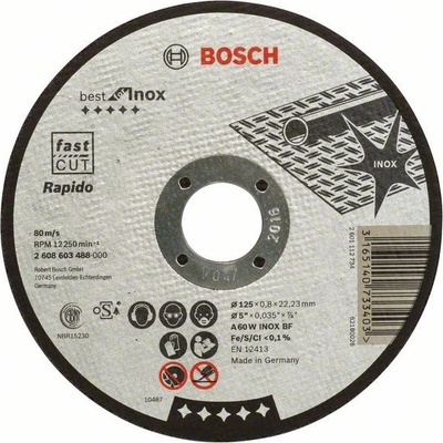 Bosch 125x0,8mm řezný kotouč rovný Best for Inox – Rapido 2.608.603.488 2608603488