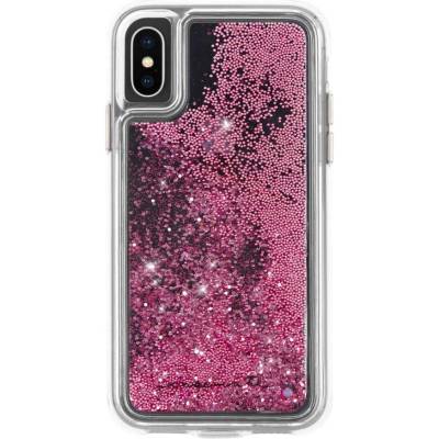 Case-Mate Waterfall Glow Case - дизайнерски кейс с висока защита за Apple iPhone XS, iPhone X (розово злато)