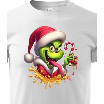 Dětské tričko Grinch Bílá Canvas tričko Bezvatriko.cz 2386
