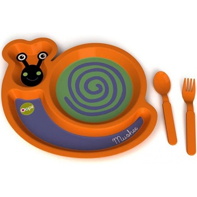 Oops Комплект за хранене Oops - Охлюв, 3 части (OP4000513)