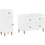 vidaXL Комплект шкафове за баня от 2 части ALKMAAR Бял гланц (3417670)