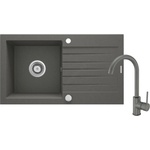 Deante ZQZVT113 кухненски мивка ZORBA 76x44 см + гранитен смесител антрацит (DN0044)