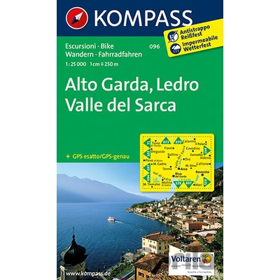 Kompass 096 Alto Garda Ledro Valle del Sarca 1:25 000 turistická mapa