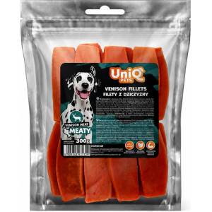 Uniq Pets Meaty Venison Fillets - лакомства за кучета с еленско и еленски бял дроб, 300 г