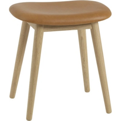 Muuto Fiber Stool Wood Base cognac/oak