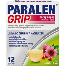 PARALEN GRIP HORKÝ NÁPOJ ECHINACEA A ŠÍPKY POR 500MG/10MG POR GRA SOL SCC 12