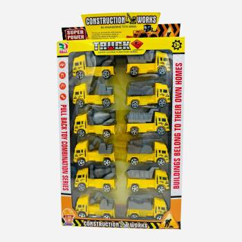 BanBao Комплект от 12 строителни коли Construction Works