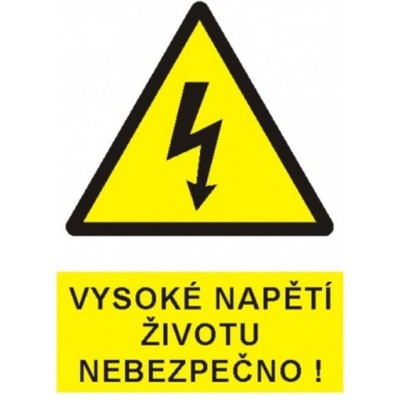 Bezpečnostní značky 0103 Vysoké napětí životu nebezpečno! A4 samolepka