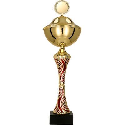Kovový pohár s poklicí Zlato-červený 32 cm 12 cm