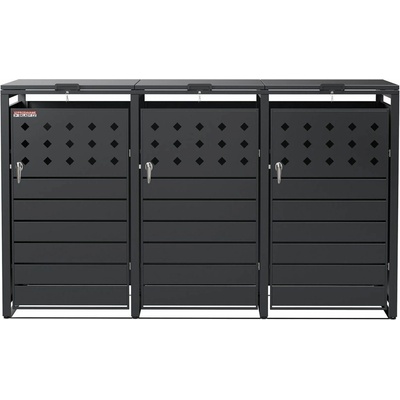 Scorpion elektro s.r.o. Přístřešek na 3 popelnice D14GG3Z antracit – Zbozi.Blesk.cz