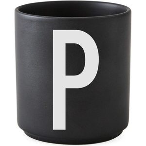 Design Letters Чаша халба aj буква p порцеланова черна (10204000p)