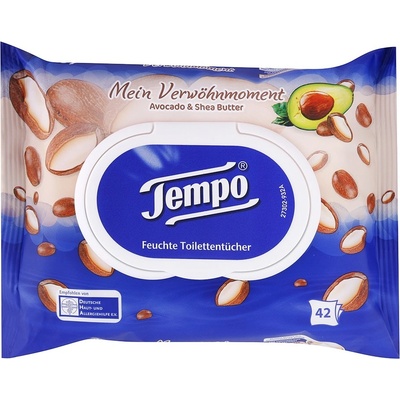 TEMPO vlhčené toaletné obrúsky Avokádo a bambucké maslo 42 ks