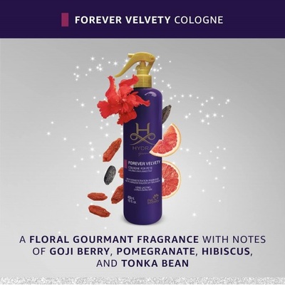 HYDRA groomers ПАРФЮМ forever velvety, годжи бери, нар, хибискус и бобчета от растение тонка, за кучета и котки - 450 мл, Бразилия - 26297