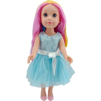 Moni Кукла Moni Toys - Darling Doll, с цветна коса и синя рокля, 46 cm (111824)