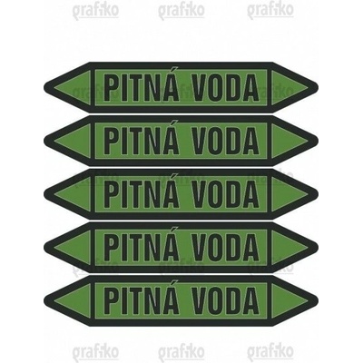 Grafiko | Pitná voda - Materiál fólie s ochrannou laminací, Rozměr aršík 5ks šipka 212x26mm