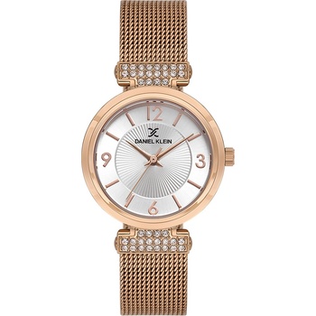 Daniel Klein DK. 1.13966-5 Дамски часовник, розово злато| Premium серия | Сив циферблат, Стоманена верижка