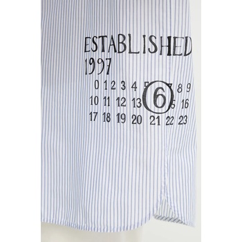 MM6 Maison Margiela Памучна риза MM6 Maison Margiela мъжка в бяло със свободна кройка с класическа яка SH0DT0014. M35251 (SH0DT0014.M35251)