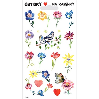 Arch Obtisky na kamínky Kytky a ptáčci