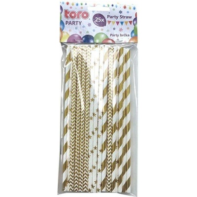 Toro brčka papírová 19,7 cm 25 ks zlatá folie 3ASS