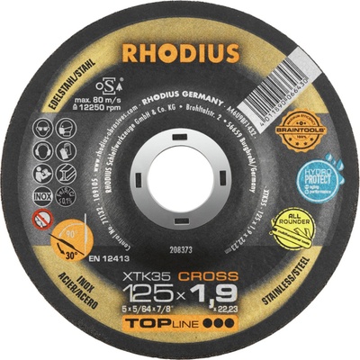 RHODIUS Extra tenký řezný kotouč XTK35 CROSS 125 x 1,9 x 22,23 TOPline 208373