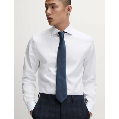 Marks & Spencer Райета риза с тесен силует от луксозен памук Marks & Spencer бяла Marks & Spencer | Byal | МЪЖЕ | 14.5