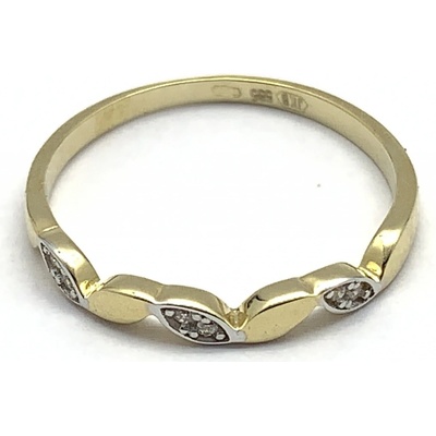 Diante Zlatý prsten s bílým kamenem 59631956