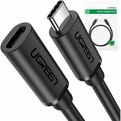 Ugreen 40574 USB typu C 3.1 samec - samica s niklovým pokovovaním, 0,5m, černý