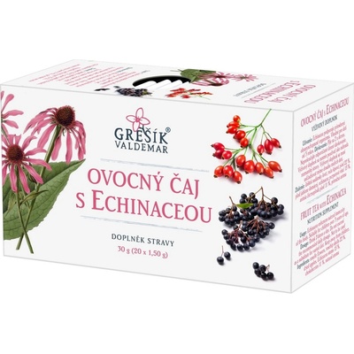 Grešík Ovocný čaj s echinaceou ovocný porcovaný čaj 20 n.s.