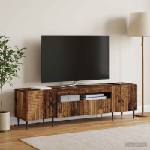 vidaXL LED телевизионен кабинет HAARLEM 153 x 35 x 43 см Старо дърво (896913)