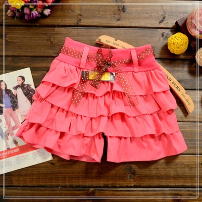 Šortky s volánky růžová