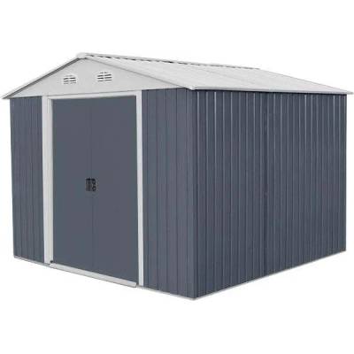 Градинска барака HECHT 10x10 PLUS - 302x301x218 см, метална конструкция, двойна плъзгаща врата и вентилационни решетки (HECHT10x10PLUS)