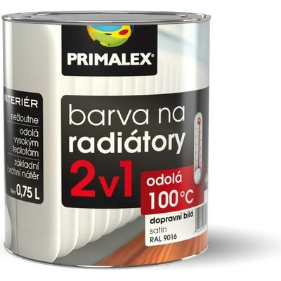PRIMALEX Farba na radiátory 2v1 RAL 9016S 0,75 L biela
