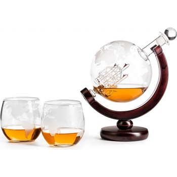 VOG Karafa Globus s gravírovanými sklenicemi 850 ml