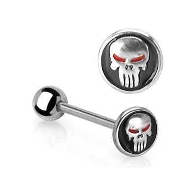 Šperky eshop piercing do jazyka hrozivá lebka W44.26
