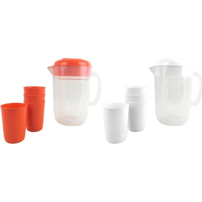 MAKRO Džbán 2400ml a 4 poháre 300ml, umelá hmota, rôzne farby