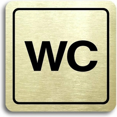 Accept Piktogram "WC" (80 × 80 mm) (zlatá tabulka - černý tisk)
