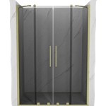 Mexen Velar Duo плъзгащи се душ врати 150 cm, графит, златно четкано - 871-150-000-42-55 (871-150-000-42-55)