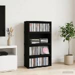 vidaXL Рафтове за CDs 4 бр. Черен дъб 40 x 17 x 17 см (8012711)