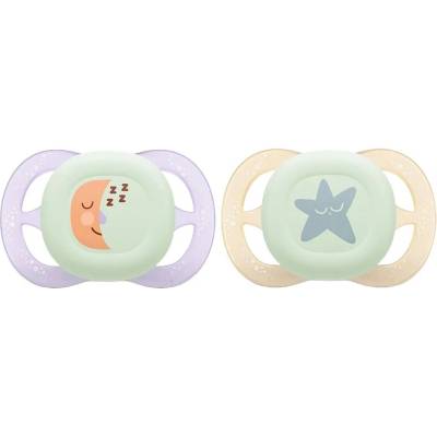 Philips Залъгалки Philips Avent Ultra Start - Night, 0-2 м, 2 броя, луна/звезда (SCF075/07)