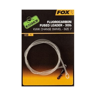 Fox Edges Fluorocarbon Fused Leader 30lb Kwik Change Swivel veľ.10 75cm