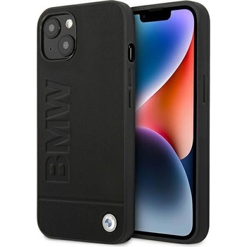 BMW Кейс BMW BMHCP14MSLLBK за iPhone 14 Plus 6.7", черен / черен, Leather Stamp (3666339090395)