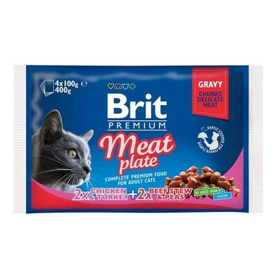 BRIT Cat Adult Masový talíř 8x 100 g sada kapsiček