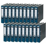 Leitz quality folders, pack of 20, the original, DIN A4 narrow file folders, 5 cm wide, cloud marble paper, recycled folders, Blue Angel, with 180° mechanics, highest stability, blue, 10505035 - 10505035-20