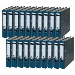 Leitz quality folders, pack of 20, the original, DIN A4 narrow file folders, 5 cm wide, cloud marble paper, recycled folders, Blue Angel, with 180° mechanics, highest stability, blue, 10505035 - 10505035-20