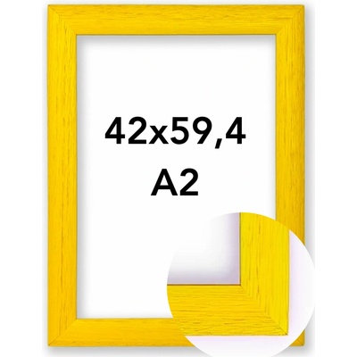 Fotorámeček RIO Rozměr: A2 - 42 x 59,4 cm, Barva: Žlutá, Typ zasklení: Plexi