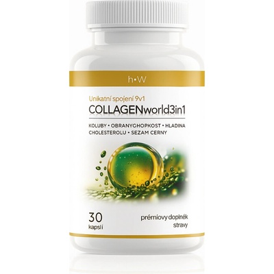 COLLAGENworld 3in1 Mořský kolagen tripeptid + Kurkumovník & Černý sezam 30 kapsúl