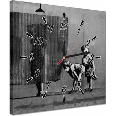 žiadna značka Hodiny 30x30 Banksy Láska Sprcha