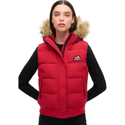 SUPERDRY Потник Superdry Everest Faux Fur vest - Red (Barndoor Red)